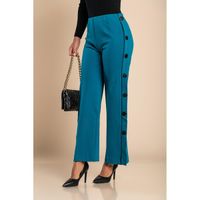 Elegante Hose Mit Knöpfen, Petrol