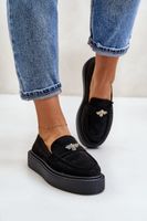 Women's platform loafers black erithine