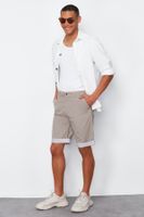 Trendyol Stone Color Regular Fit Double Leg Gabardine Shorts