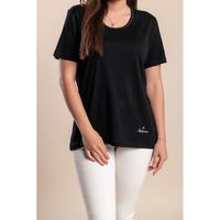 Rundhals-T-Shirt, Schwarz