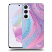 Silikónový čierny obal pre Samsung Galaxy A35 5G A356B - Pink liquid