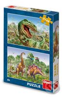 Souboj dinosaurů - puzzle z kategorie 15 - 60 dílků