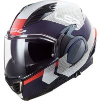 Výklopná moto přilba LS2 FF900 Valiant II Citius P/J  Gloss White Blue  3XL (65-66)