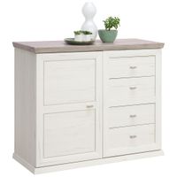 Hom`in KOMODA, sivá, biela, 107,9/89,5/43 cm