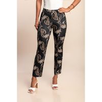 Bedruckte Hose, Schwarz
