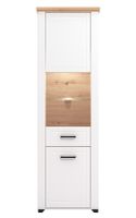 Vysoká vitrína s kompletným osvetlením lotta - biela/dub artisan