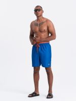 Ombre Men's two-tone ribbed swim shorts - dark blue