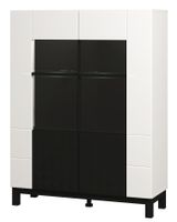 Široká vitrína s osvetlením stiletto - biela/čierna