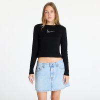 T-shirt Karl Kani Small Signature Short Rib Longsleeve Black M