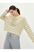 LC Waikiki Crew Neck Striped Long Sleeve Women's Pajama Top