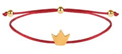 Troli Šnúrkový náramok Korunka červená / zlatá