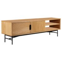 home24 NÍZKA KOMODA, dub, čierna, farba duba, 160/50/40 cm