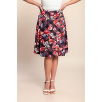 Plus Size Rock Mit Blumenprint, Rot