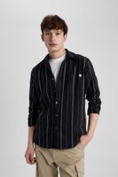 DEFACTO Regular Fit Striped Pocket Cotton Long Sleeve Shirt