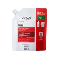 VICHY DERCOS Energy+ Stimulačný šampón proti vypadávaniu vlasov - náhradná náplň 400 ml