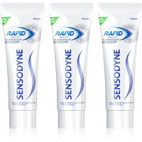 Sensodyne Rapid Whitening bleichende Zahnpasta für empfindliche Zähne 3x75 ml