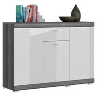 MID.YOU KOMODA, tmavosivá, biela s vysokým leskom, 120/85/37 cm