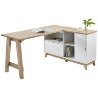 Voleo ROHOVÝ PÍSACÍ STÔL, biela, dub San Remo, 159/120/76 cm