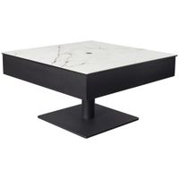 Dieter Knoll KONFERENČNÝ STOLÍK, čierna, biela, kov, sklo, keramika, kompozitné drevo, 75/75/42-57 cm