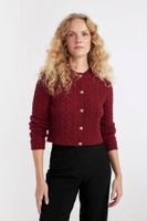 DEFACTO Regular Fit Crew Neck Hair Knitting Patterned Buttoned Knitwear Cardigan