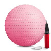 Gymnastikball mit Noppen 65cm mit Luftpumpe - rosa