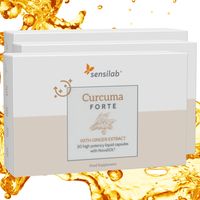 Avenobo Curcuma Forte 3er Pack (90 Kapseln) - Kurkuma Kapseln mit flüssigen Mizellen-Curcumin NovaSOL®, Ingwer-Extrakt und Vitamin D3 | Sensilab