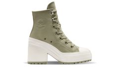 Converse Chuck 70 De Luxe Heel Platform Water Repellent - Dámske - Tenisky Converse - Zelené - A10378C - Veľkosť: 37