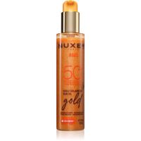 Nuxe Sun Sun Oil Gold SPF 50 універсальна олійка для засмаги для тіла та волосся з освітлювальним ефектом 150 мл