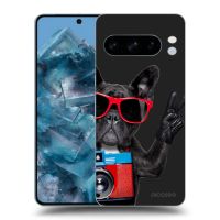 Silikónový čierny obal pre Google Pixel 9 Pro - Francúzsky Buldoček