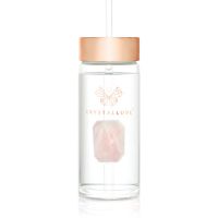 Crystallove Amethyst Straw Water Bottle скляна пляшка для води з трубочкою Rose 400 мл