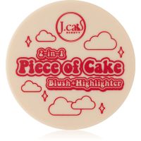 J.Cat Beauty 2 In 1 Piece Of Cake róż do policzków z rozświetlaczem odcień Perfect Pear 12.1 g