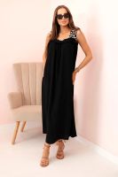 Kesi Włoski Women's dress with leopard print straps black
