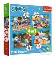 Šmoulí vesnička 4v1 (35,48,54,70 dílků) - puzzle z kategorie 15 - 60 dílků