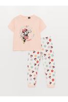 LC Waikiki Crew Neck Minnie Mouse Printed Short Sleeve Girl's Pajama Set