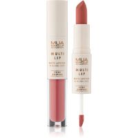 MUA Makeup Academy Multi Lip Nude Edition langlebiger, glänzender Lippenstift Duo Farbton Bloom 3.2 g