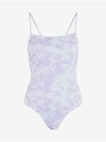 Purple and White Patterned One-Piece Swimsuit Pieces Vilma - Women