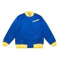 Mitchell & Ness NBA Golden State Warriors Heavyweight Satin Jacket - Pánske - Bunda Mitchell & Ness - Modré - OJBF3413-GSWYYPPPROYA - Veľkosť: S