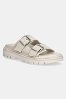 Tommy Jeans papuci din piele DOUBLE STRAP SANDAL SUEDE