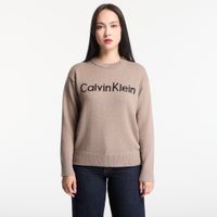 Sweter Calvin Klein Jeans Contrast Logo Ls Sweater Shiitake Melange L