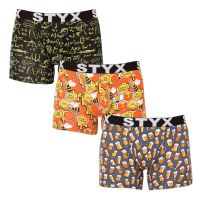 3PACK pánské boxerky Styx long art sportovní guma vícebarevné (3U13724) XXL