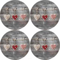 Bertoni Home Unisex's 4 Thick Round Table Pads Set Hearts