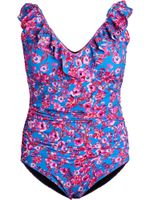 Swim by Zizzi Jednodijelni kupaći kostim 'Kitrin'  azur / roza / crvena / bijela