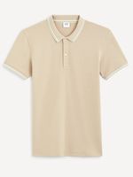 Celio Decolrayeb Polo T-Shirt Beige