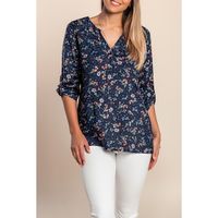Bluza S Printom, Tamnoplava