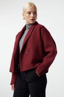 Trendyol Claret Red Regular Woolen Coat