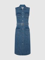 Navy blue women's denim midi dress Pepe Jeans