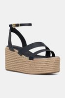 Kožené sandále Tommy Hilfiger ANKLE STRAP LEATHER PLATFORM
