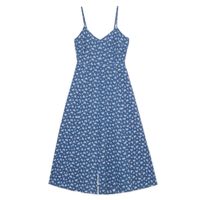 Cropp - Midi obleka s cvetličnim vzorcem - mornarsko modra