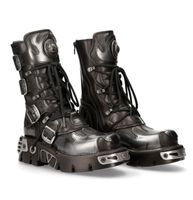 Lederschuhe Frauen - Flame Boots (591-S2) Black-Grey - NEW ROCK - M.591-S2 40
