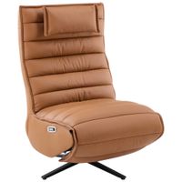 Stylife RELAXAČNÉ KRESLO, kov, textil, koža, čierna, koňaková